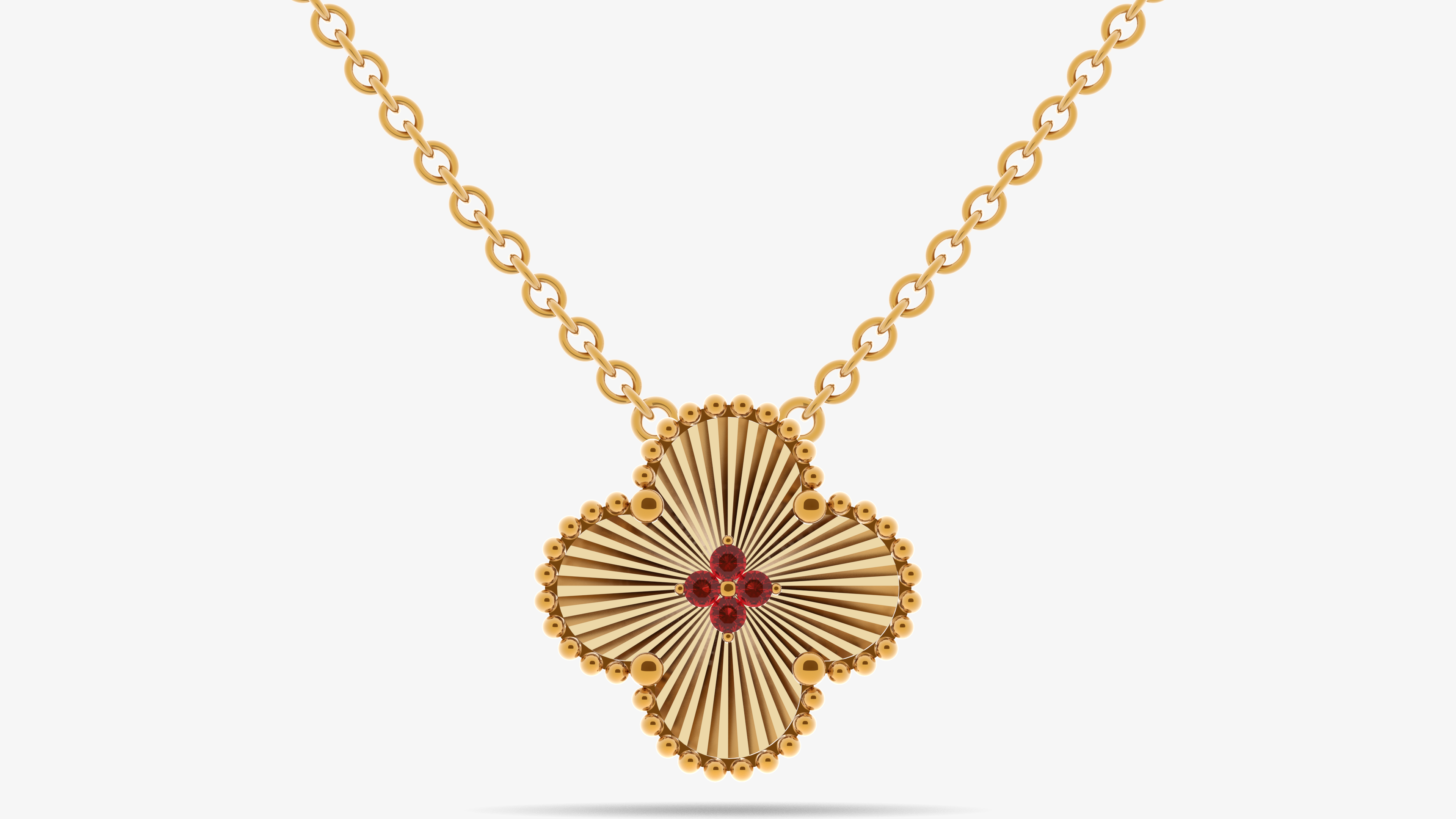 10k Gold Clover Lab Birthstone Initial Pendant