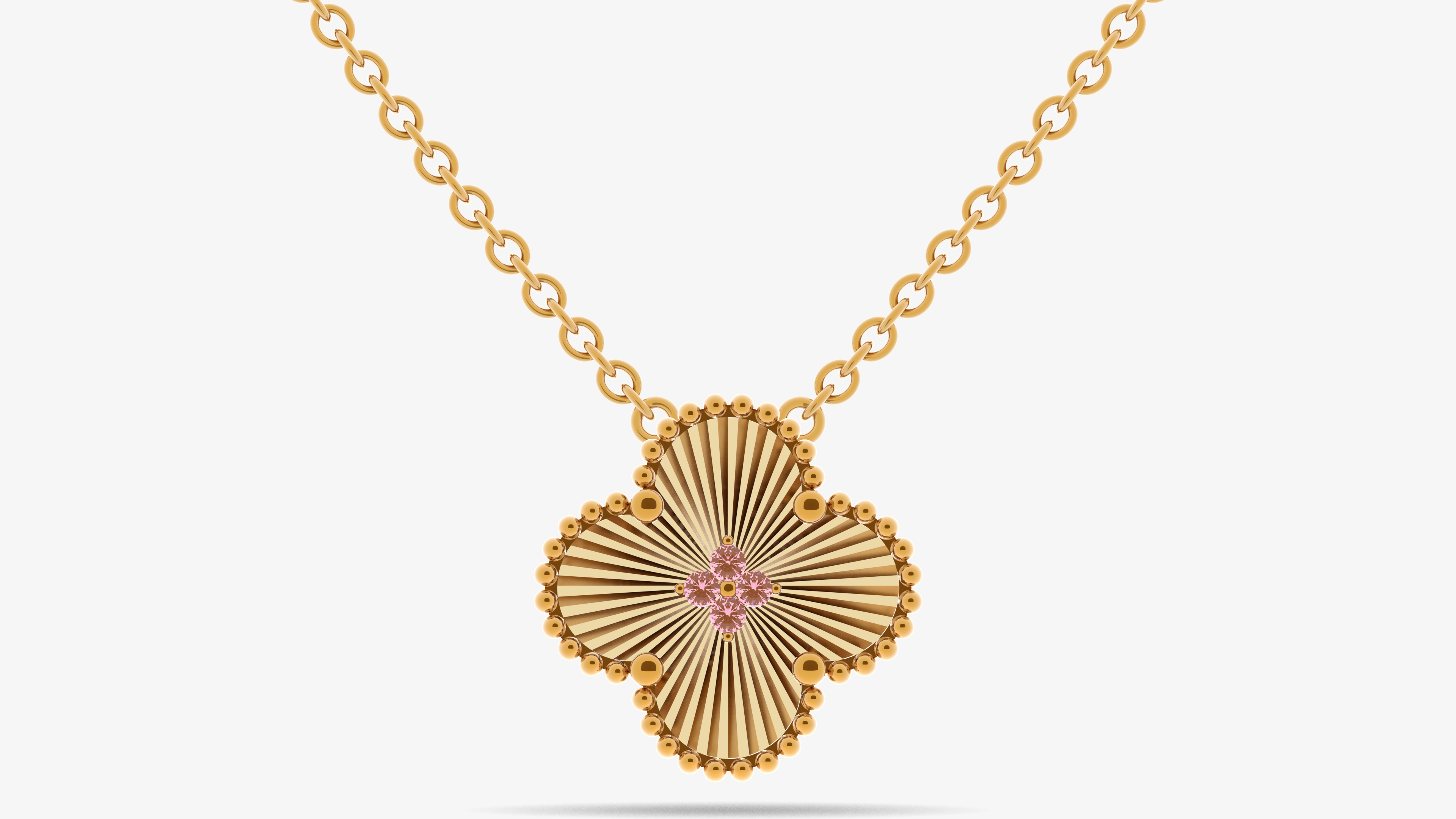 10k Gold Clover Lab Birthstone Initial Pendant